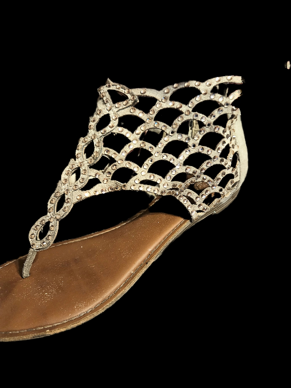 Zigi Soho Gold Rhinestone T-Strap Sandals